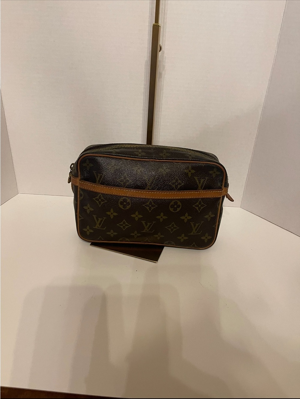 Louis Vuitton Brown Monogram Toiletry 23 Pouch with Tan Trim